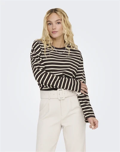 Only - ONLNew Soph O-Neck Bluse - Black Coffee/Birch